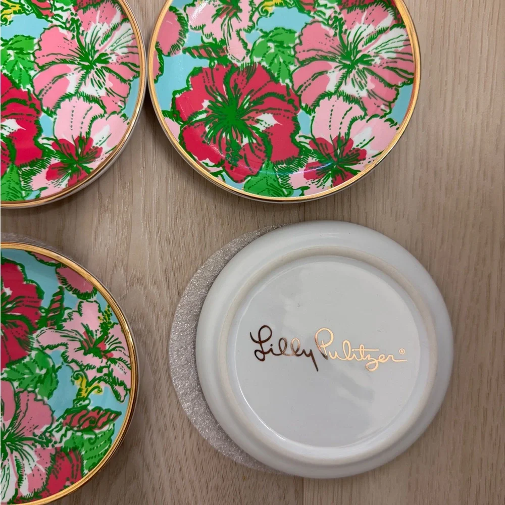 Lilly Pulitzer Ceramic Coaster Set in Big Flirt NWT / NIB